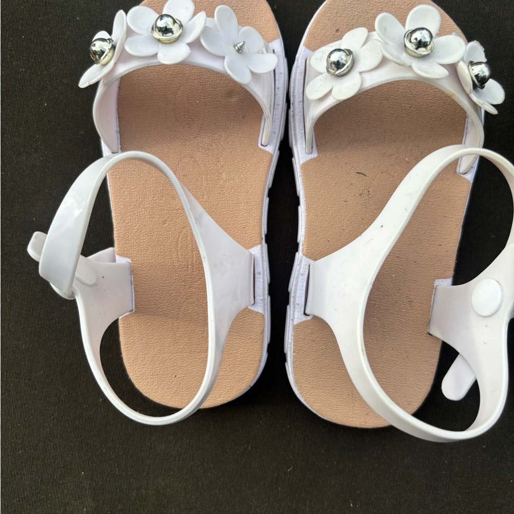 White Floral Kids Sandals